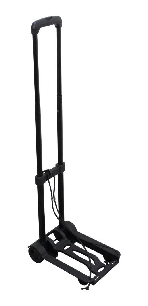 Folding Truck Trolley with Platform for Shopping and Loading – 40 kg / 88 lbs 2 Wheels Black Trolley Load