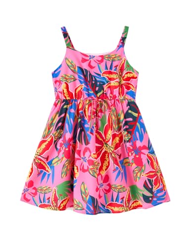 Image of PATPAT Girls Summer Dress Hawaiian Floral Beach Tropical Sundress 2-7 Years