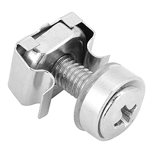 Respicefinem 20 Piece Network Cabinet Rack Screw Cage Nut Kit Plated Iron Screws and Nuts for Easy Installation in Square or Rectangular Holes (M5*20(20PCS))