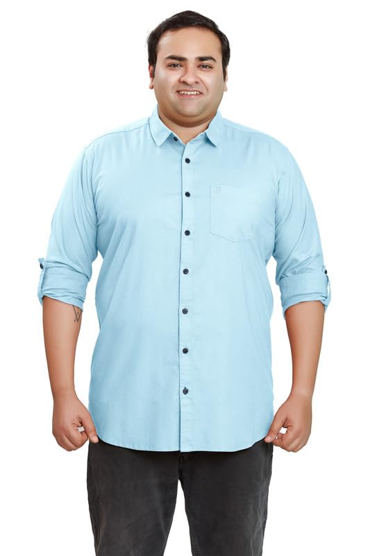 Image of BE ACTIVE Plus Size Lycra Cotton Satin for Men Shirts|| All Plus Size Men|| Cotton Stylish Full Sleeves Shirt for Men