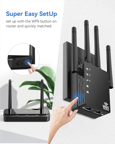 Image of Dual Band 5GHz /2.4GHz WiFi Extender, WiFi Booster, WiFi Extender Signal Booster, Covers 12880 Sq.ft, Supports 105 Devices, Internet Extender WiFi Booster for Home