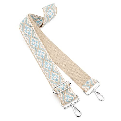 Image of Silvery Buckles Wide Shoulder Strap Adjustable Replacement Belt Crossbody Canvas Bag Handbag