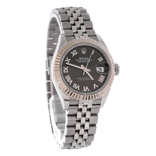 Pre-Loved Oyster Perpetual Datejust Dark Grey Automatic Watch Stainless Steel and White Gold 282