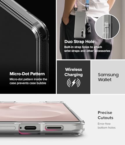 Image of Ringke Fusion Matte Compatible with Samsung Galaxy S25 Edge Case Cover Anti Fingerprint Hard Back Soft Flexible TPU Bumper Scratch Resistant Natural Form S25 Edge Back Cover - Matte Clear