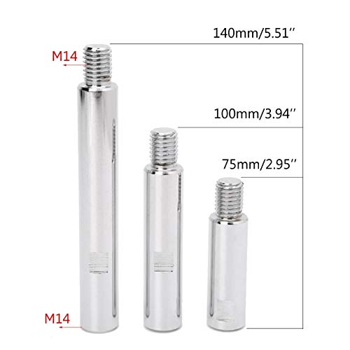 Ochoos Stainless Steel M14 Rotary Polisher Extension Shaft for Car Care Polishing Accessories Tools Auto Detailing W315 - (Length: 140mm)