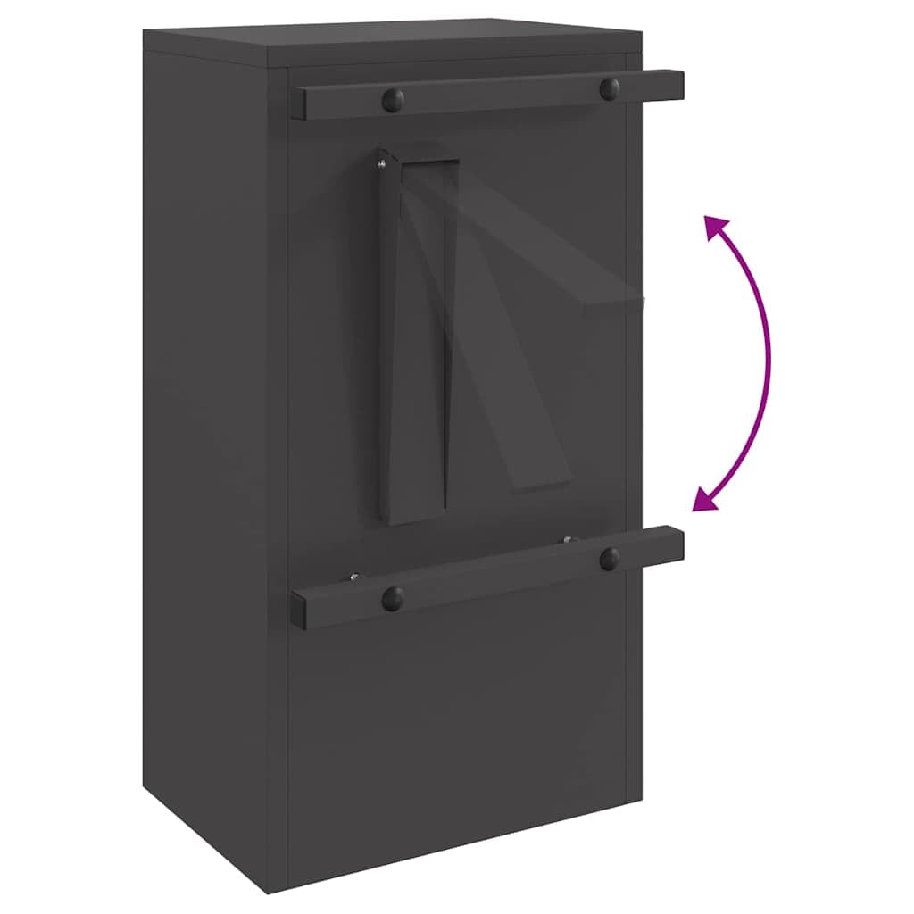 vidaXL Buzón con Almacenamiento con Puerta Negro 30 x 20 x 55 cm Acero