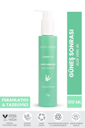 Image of Bade Natural Aloe Vera After Sun Gel - Hydrating & Cooling Gel for Face and Body with Lavender and Mint Water - Soothes, Moisturizes, and Refreshes - 3.38 fl oz