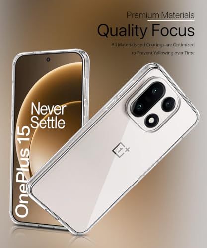 Image of WOW IMAGINE Transparent Back Cover Case for 1+ OnePlus 15 5G | Raised Bumps for Full Device & Camera Protection Shockproof TPU Silicone Back Case Mobile Cover - Transparent