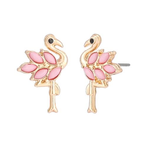 Betsey Johnson Women's Betsey's Backyard Flamingo Stud Earrings