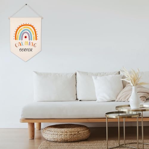 Calming Corner - Classroom Decor Calm Down Corner Supplies School Therapy Office Calming Corner Sign - Mental Health Gifts For Home Preschool Decoration Canvas Wall Hanging Pennant Flag Banner - Image 6