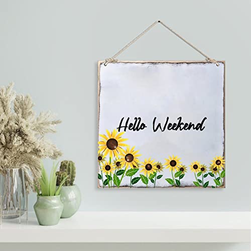 Plaque en bois avec tournesol pour décoration d'intérieur rustique - 4