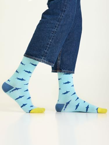 Image of Mint & Oak Long Socks For Men, Soft Cotton Calf Length Socks, Colorful Sock Gift For Men, Full Length & Odour Free, Funky Socks - Gift Box of 3