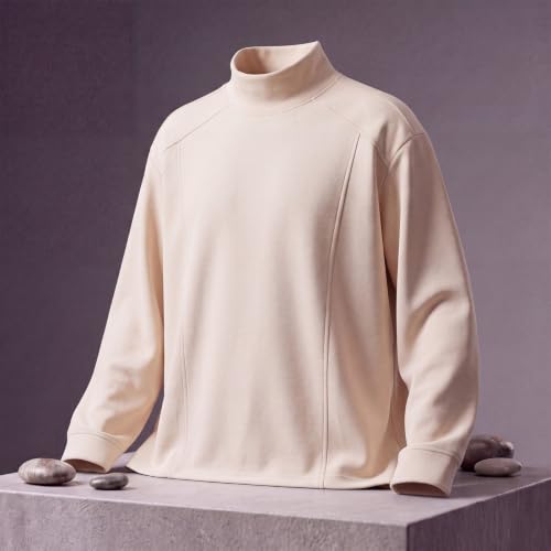 OTSANT Men Mock Turtleneck Sweater Lightweight Long Sleeve Stretchy Sweater - image 3