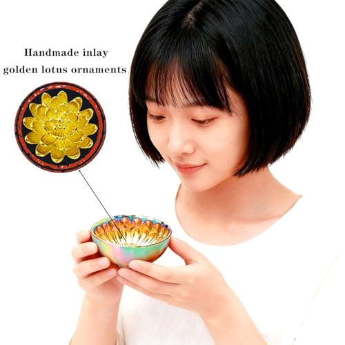 Golden Tenmoku Tea Cup with Lotus by CmengAo