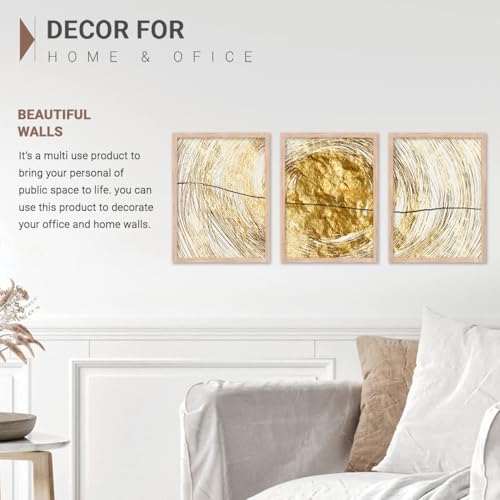 Image of kotart Abstract Paintings Modern Wall Art Framed Painting for Living Room, Bedroom - Home Decoration - Set of 3 - D (Art 8, 19x25 inch)