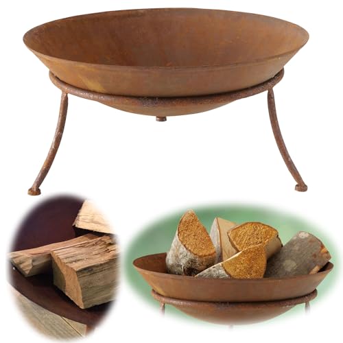 LS-LebenStil Feuerschale Eisen 47cm Rost Pflanzschale Terrassenfeuer...