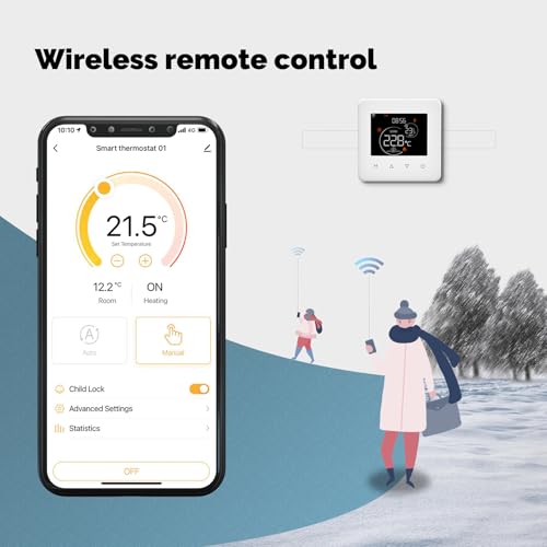 MOES Smart WiFi Thermostat for Water/Gas Boiler Heating - Touch Panel, Hub-Free