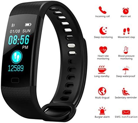Fitness Tracker, Fitness Watch Activity Tracker with Heart Rate Monitor,Sleep Monitor,Step Counter,Calories,14 Sports Tracker, IP67 Waterproof, Slim Pedometer Watch for Men,Women and Kids