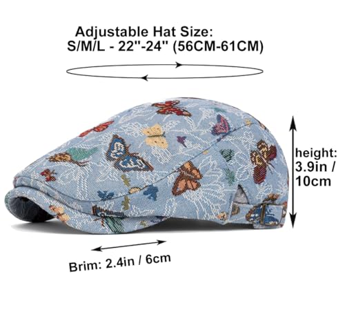 Image of Quanhaigou Men's Cotton Flat Ivy Gatsby Newsboy Driving Hat Adjustable Irish Cabbie Ivy Driving Hunting Cap