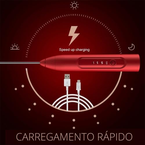 Misturador Bebidas Ovos Whey Mini Mixer Fuê Portátil Elétrico Recarregável (Preto)