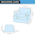 2-Pieces T Cushion Armchair Slipcovers Leather Look Couch Cover Chair Covers Stretch Furniture Protector Sofa Cover with 1 Individual T Cushion Seat Cover Slipcover Sets Washable, Beige - Image 2