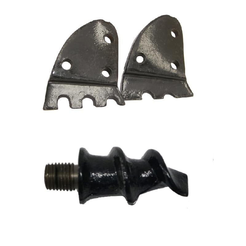 Auger Point to Fit 9"" and 12"" Post Hole Digger & 9"" Serrated Auger Edges Farmer Bob's Parts 50100-50300, Black