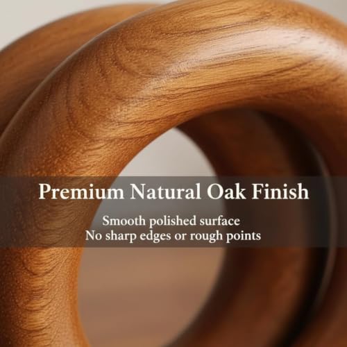 Anillos para barra de cortina en madera de roble premium con ojal de rosca duradero 5