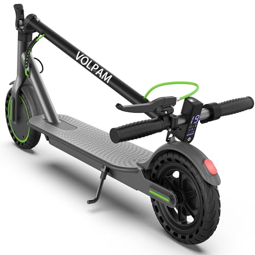 Image of VOLPAM Electric Scooter, 350W /500W /800W /1000W /250W Powerful Motor & 19 /22 / 9 MPH Top Speed, 16-28-10 Miles Long Range, Folding E Scooter Choice