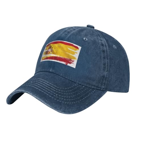 Regolabile e pratico: dotato di un cinturino regolabile in metallo, questo berretto blu navy stampato con bandiera della Spagna HJFCZH consente di personalizzare facilmente la vestibilità alla circonferenza della testa, fornendo un abbigliamento sicuro e confortevole, ideale per l'uso tutto l'anno, sia per ragazzi, uomini o donne.