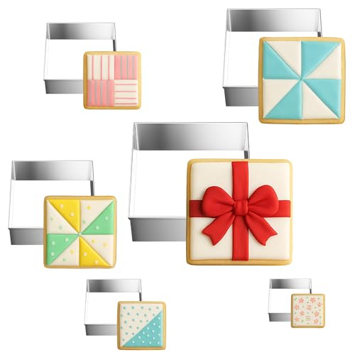 FUSOTO 6PCS Square Cookie Cutter Set