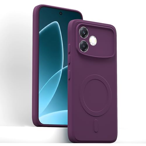 Image of Pikkme Back Cover for Oppo F33 Pro 5G Soft Matte Silicone Mag-Safe Design (Mag-Safe Not Support) Camera Protection | Slim Fit Bumper Cover (Purple)