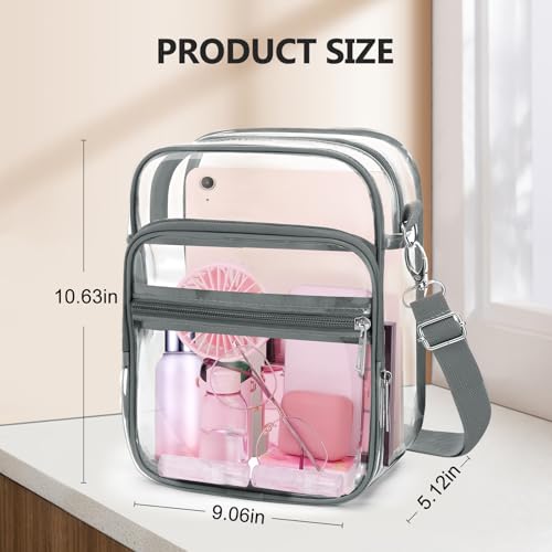 Image of Blvornl Clear Crossbody Bag with Adjustable Shoulder Strap, Stadium Approved PVC Purse Bag, Messenger Bag