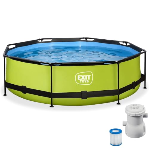 EXIT Toys Piscine Hors Sol Tubulaire Ronde ø 300 x 76 cm avec Pompe Filtrante – Piscine Enfant...