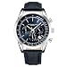 Stuhrling Original Mens Watches Chronograph Analog Blue Watch Dial with Date - Tachymeter 24-Hour Subdial Mens Blue Leather Strap - Watches for Men Rialto Collection