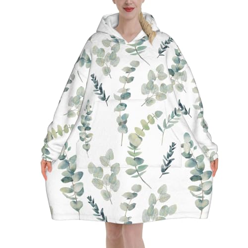 Sweat couverture flanelle anti-froid à manches et poches imprimé nature