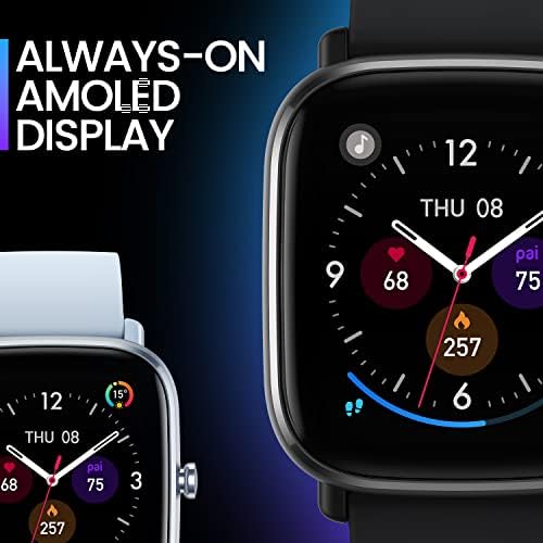 Amazfit [2022 New Version] GTS 2 Mini Smart Watch with Alexa Built-in, 1.55" AMOLED Display, GPS, 68 Sports Modes, 14 Days Battery Life, Heart Rate, Sleep, Stress and SpO2 Monitor, Black