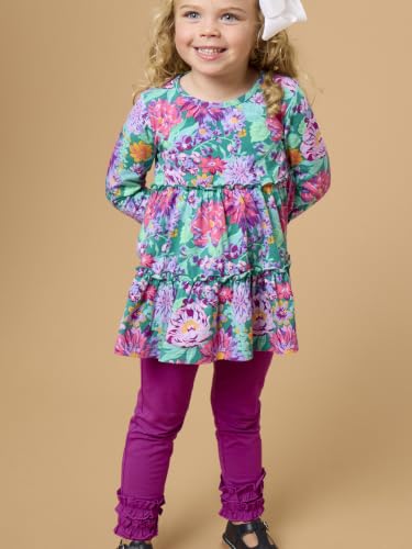 Image of RuffleButts Toddler Girl Merry & Bright Ruffle Leggings - Ankle Leggings