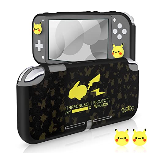 DLseego Housse de Protection pour Switch Lite, Coque de Protection en TPU Souple avec 2 Capuchon pour poignée de Pouce en Silicone pour Switch Lite - Noir