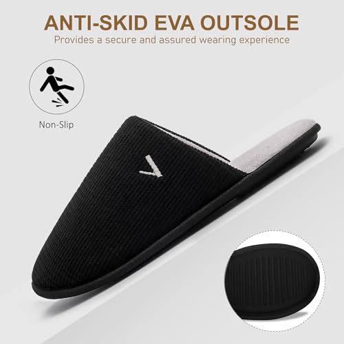Image of Mens Scuff Slippers Micro Suede Memory Foam Slide Clogs Slip on Indoor Outdoor House Shoes