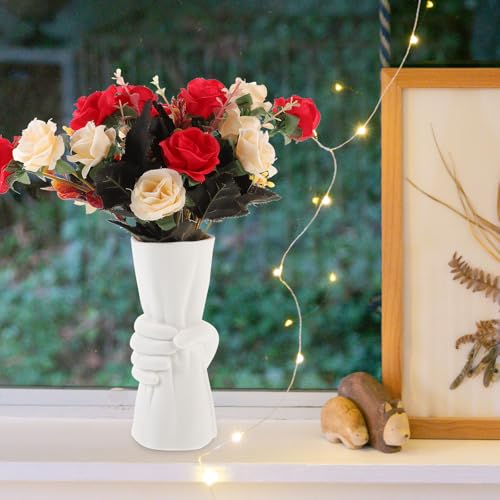 Vase en céramique blanc résistant et léger pour table sans rayure - 8