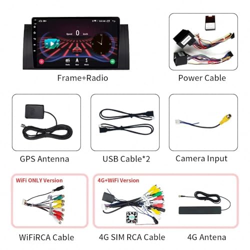GPS Poids Lourd pour BMW E39 E53 Android Auto sans Fil WiFi 4G