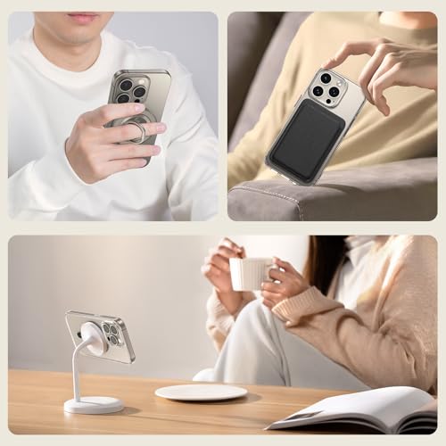 SYNCWIRE Anel de metal magnético (pacote com 3), compatível com adesivo MagSafe, suporta carregament