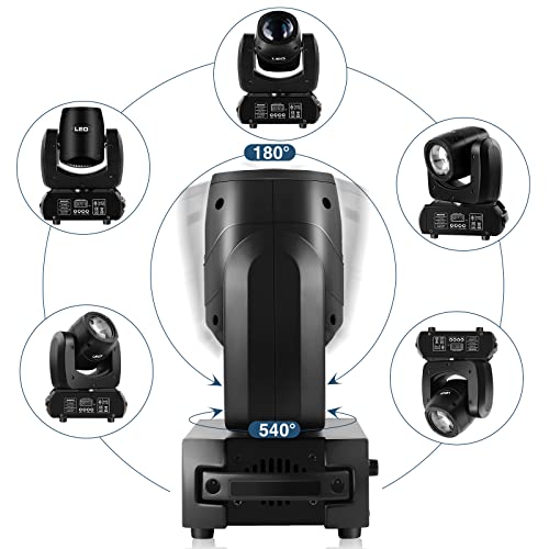 DELIBANG Lyre LED 100W RGB DMX lumière disco scène 8 prismes Tête Mobile 8 Gobos rotatifs+12 couleurs Gradation 0 à 100% Eclairage lumière fête pour DJ Bar Bande Mariage Noël Halloween