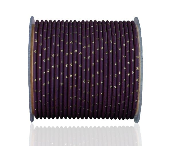 The Golden Cascade Wine Color Dot Design Bangles | Metal Chudi for Women | Metal Bangles | Bangles for Girls | Bangle for Wedding Occasions (Pack of 24) (Large 2.8) (B09TVWXT17) Amazon Price History, Amazon Price Tracker