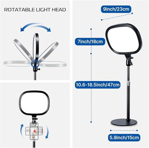 Image of Cason Slab Key Light for Video Shooting YouTube, Tripod Stand with Light Five Color Temperatures 3200K-5600K, Adjustable Brightness 1455 Lumens, CRI 95+ with Extendable Stand for Content Creation.