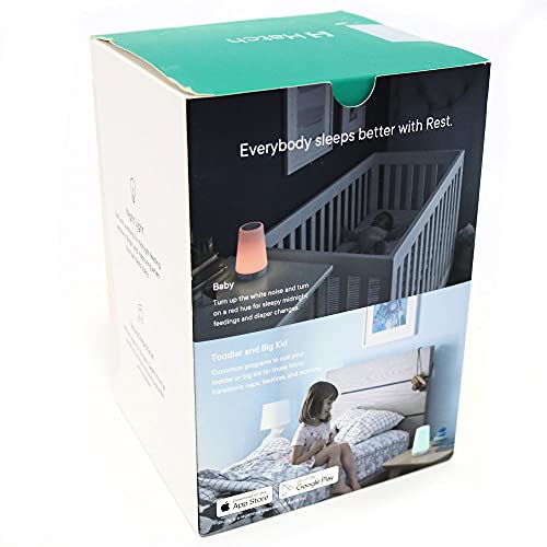 Image of Hatch Baby Sound Machine, Night Light | Sleep Support | Registry Essential, Routine Builder, Time-to-Rise Alarm Clock, White Noise, Nursery Stories, Toddler Kids (Wi-Fi) (White, Rest 1st Gen)