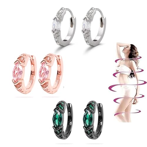 Lymphatic Drainage Slimming Hoop Earrings, Titanium Ion Lymphvity Germanium Earring Acupuncture Therapy Hoop Moissanite Earrings Jewelry for Women Men