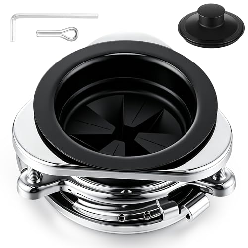 Image of Garbage Disposal Flange Kit, Fit 3 1 /2 inch Sink Drain Hole, Black