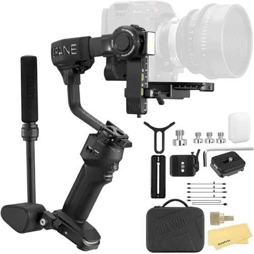 Image of ZHIYUN Crane 4 Combo Gimbal Stabilizer Compatible for DSLR and Mirrorless Camera Canon Sony Nikon Panasonic Fujifilm BMPCC 6K, Fill Light, PD Fast Charge