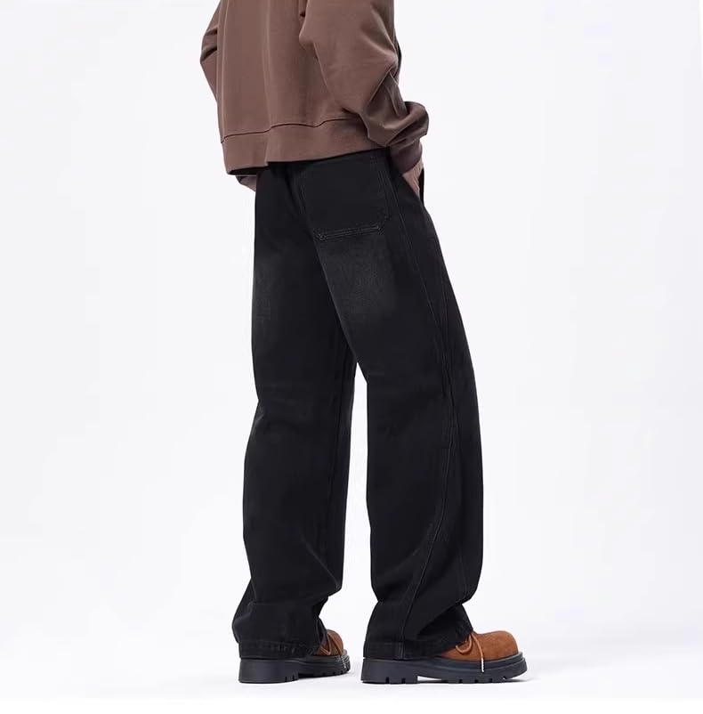 Men's Jeans Summer American Straight Retro Drawstring Denim Long Pants for Men3